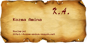 Kozma Amina névjegykártya