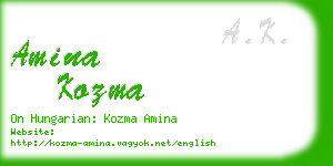 amina kozma business card